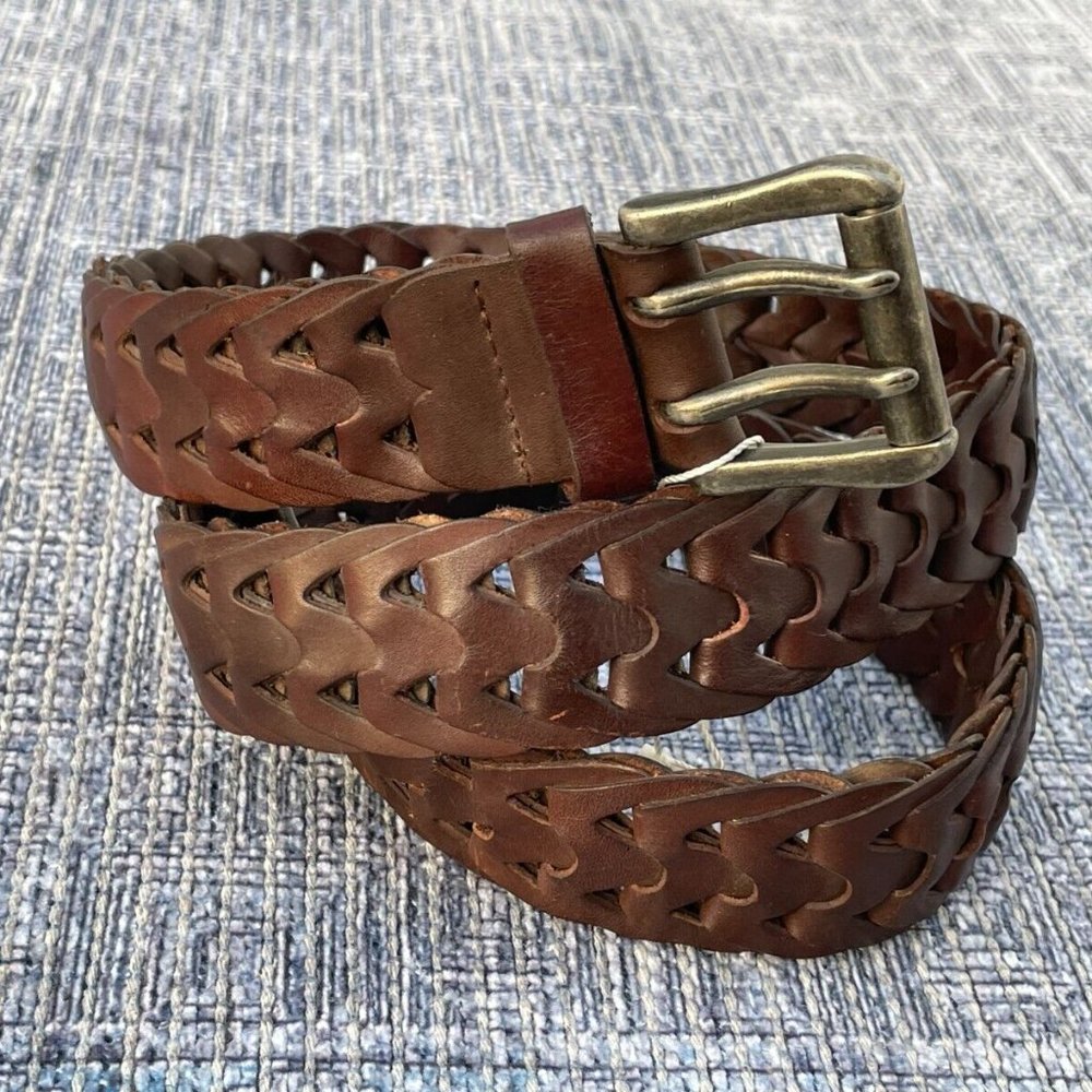 Jeanswest Cuir Vertiable Belt Genuine Leather Braided Waistband Unisex Size 36 - Picture 10 of 12